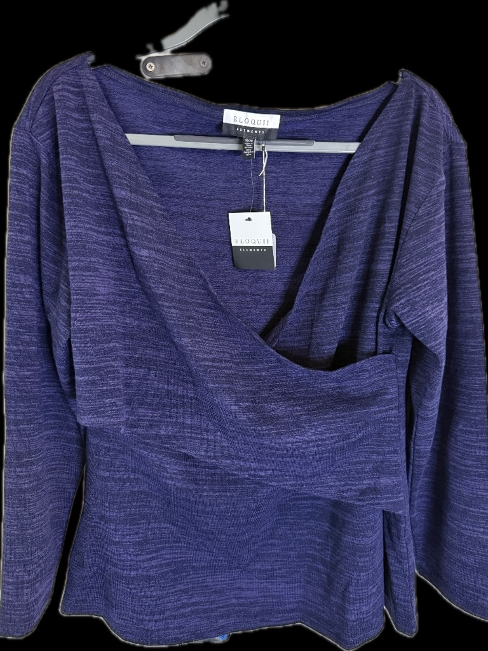 Eloquii Elements purple marled wrap-style top (NWT)